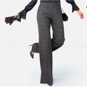 Cabi Women's Bond Trouser Hi-Waist Wide Leg Glen Plaid Black Gray